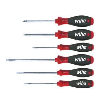 Wiha schroevendraaierset SoftFinish® sleuf, Phillips, Pozidriv 6 dlg.