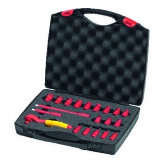 Wiha Set de clés à cliquet isolées 1/4 pouce 20 pièces en coffret (43025)