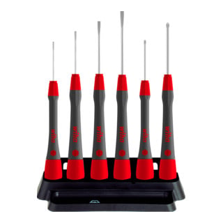Wiha Set de tournevis de précision PicoFinish® fente, Phillips 6 pcs avec support