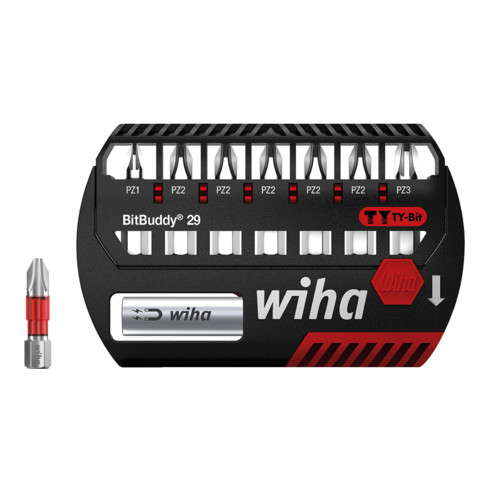 Wiha Set di bit BitBuddy® TY-Bit 29mm Pozidriv 8-pz. 1/4"