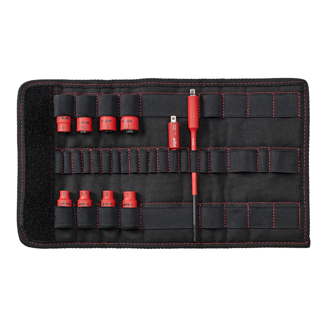 Wiha Set di bussole 1/4" TorqueVario-S electric misto 10pz. con adattatori in busta pieghevole