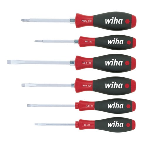 Wiha Set di cacciaviti SoftFinish® a intaglio, Phillips 6pz. con esagono incassato