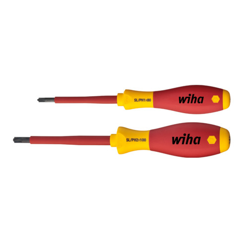 Wiha Set di cacciaviti SoftFinish® elettrici PlusMinus/Phillips in blister 2pz.
