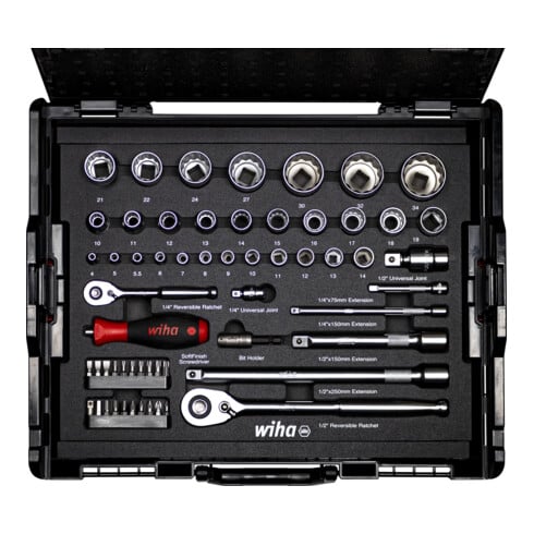Wiha Set di chiavi a bussola e bit 1/4" e 1/2" 60pz. con L-Boxx (44685)