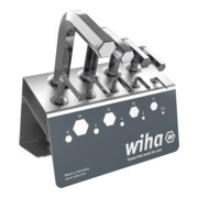 Wiha Set di chiavi maschio esagonali 9pz. corte, nichelate lucide, in supporto da banco-1