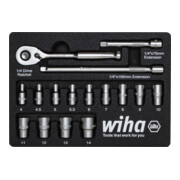 Wiha Set di chiavi a cricchetto 1/4" 17pz. incl. inserto in schiuma (44683)-1
