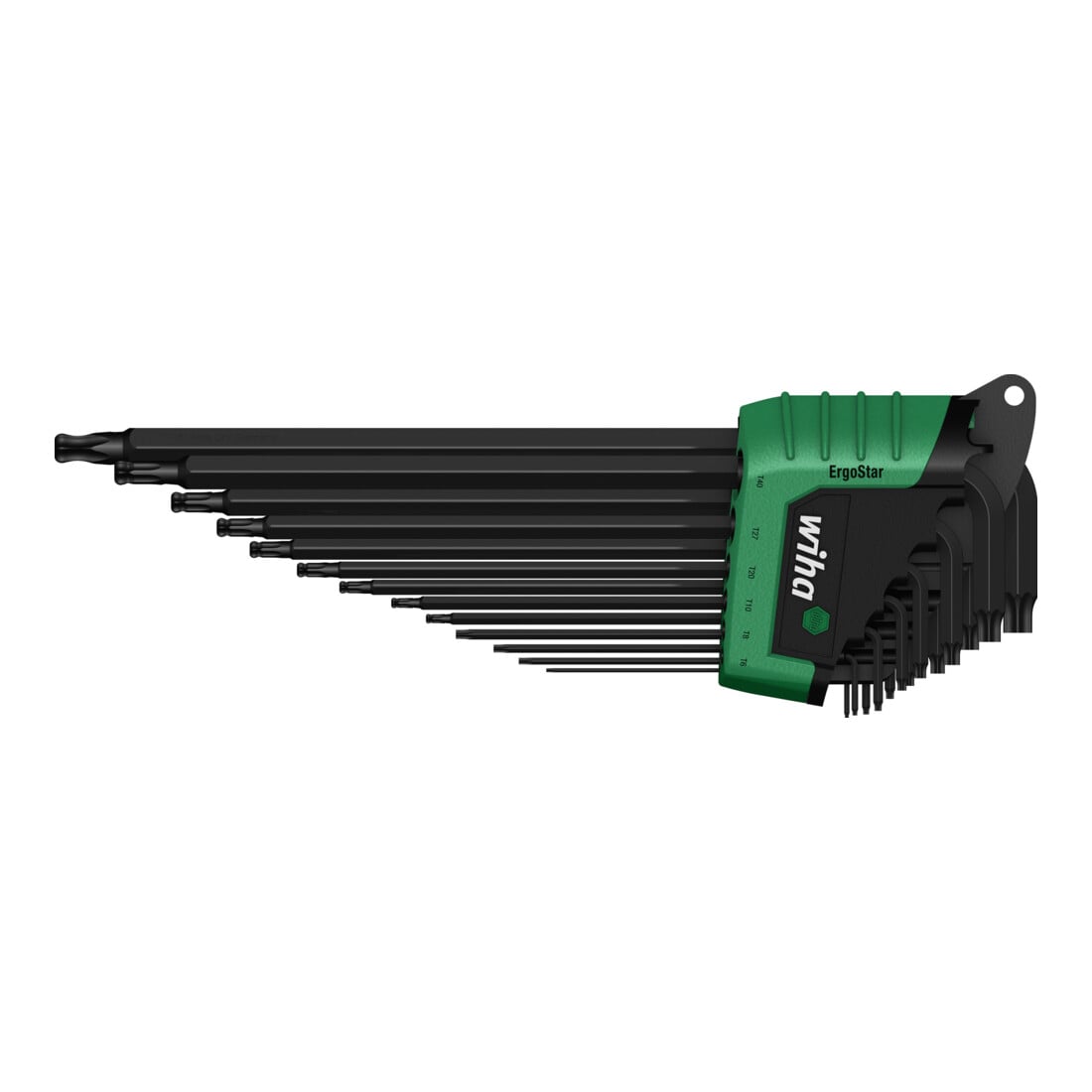 Wiha Set di chiavi maschio con supporto ErgoStar TX a testa sferica 13pz. ossido nero in blister (43847)