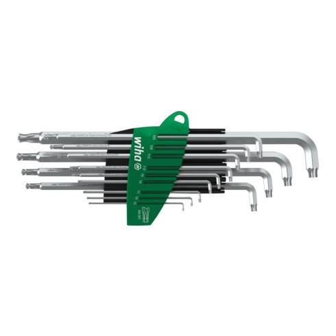 Wiha Set di chiavi maschio con supporto ProStar Testa a sfera Stubby TX Argento titanio 13pz.