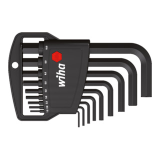Wiha Set di chiavi maschio in supporto classico esagonale 9pz. ossido nero, Chiave maschio 46, 51, 57, 64, 72, 83, 94, 105, 119