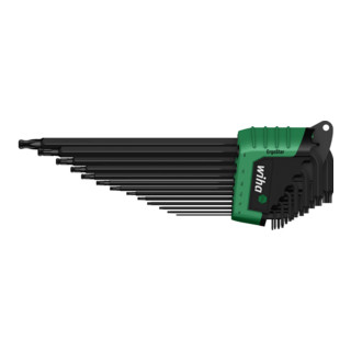 Wiha Set di chiavi maschio su supporto ErgoStar TX, con testa sferoidale 13pz., esecuzione ossidata nera