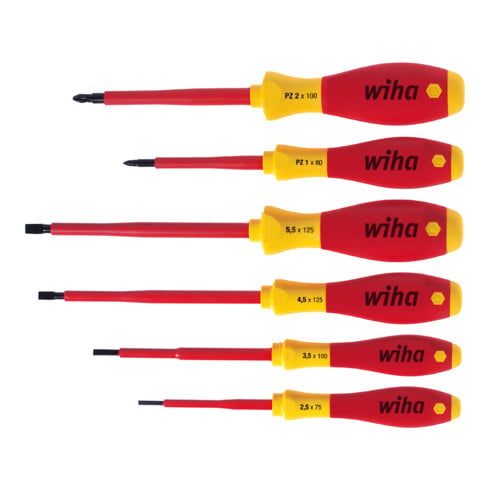 Wiha Set di giravite SoftFinish® electric a intaglio, Pozidriv 6pz.