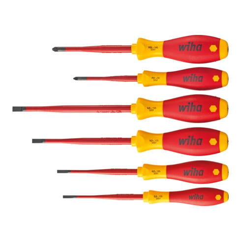 Wiha Set di giraviti SoftFinish® electric slimFix, a intaglio, Pozidriv 6pz.