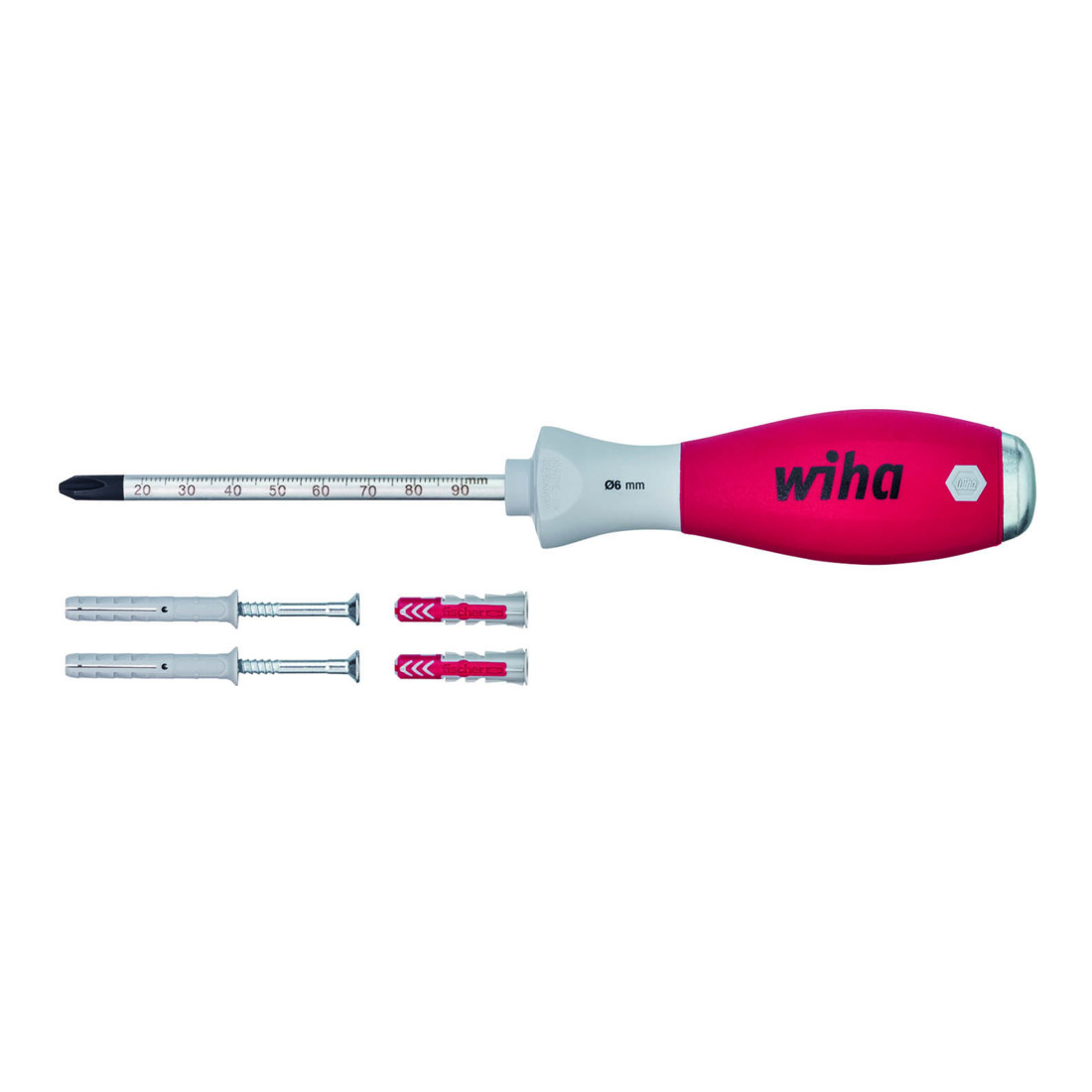Wiha Set di punzoni per tasselli SoftFinish® con tasselli Phillips con lama rotonda da 6mm in blister 5pz.
