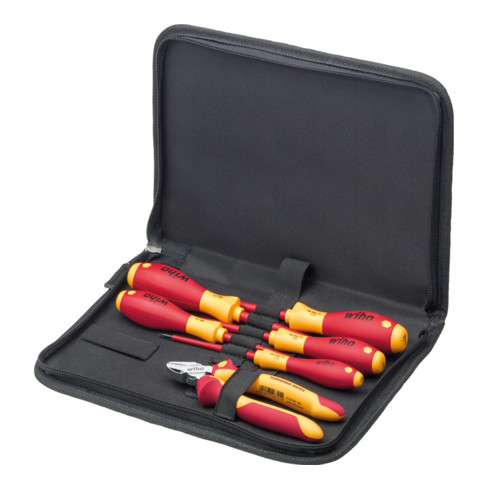 Wiha Set di strumenti cacciavite per elettricisti, tronchese a tagliente laterale 6pz. in valigetta