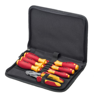 Wiha Set di utensili per elettricisti, cacciavite, tronchese laterale, 7pz. in borsa