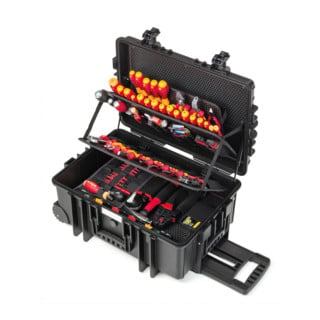 Wiha Set di utensili per elettricisti Competence XXL II con carrello integrato, 115pz. in valigetta