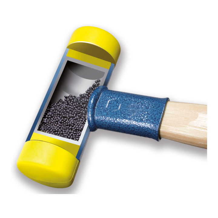 Wiha slaghamer Safety soft/medium soft met hickory houten handvat, ronde slagkop 40 mm