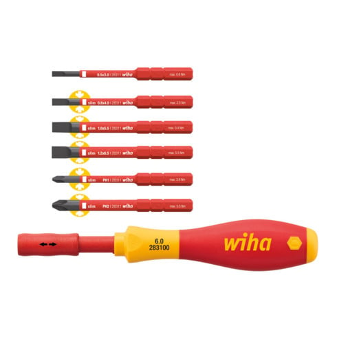 Wiha SoftFinish® electric slimVario Starter Pack Schlitz/ Phillips 7-tlg. (2831 T701)