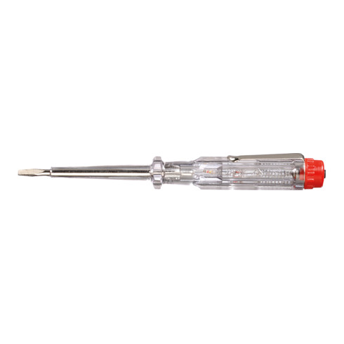 Wiha spanningstester 220-250 Volt sleuf transparant, met clip in blister 3,0 mm x 60 mm