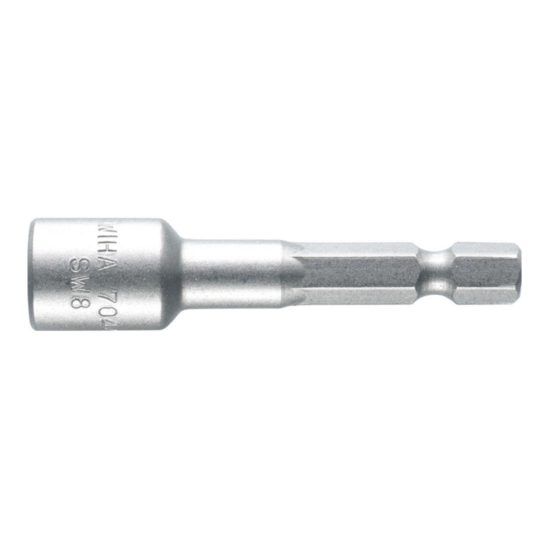Wiha Steckschlüsseleinsatz magnetisch Standard 55 mm Sechskant 1/4" in Box, Außensechskant 7