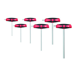 Wiha Stiftschlüssel mit Quergriff Set ComfortGrip Sechskant 6-tlg. mit Seitenabtrieb, mattverchromt