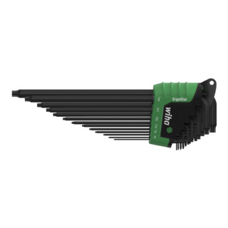 Wiha Stiftschlüssel Set 13-tlg. im ErgoStar Halter TX I MagicSpring I T5-T45 I schwarzoxidiert I Winkelschlüsselsatz I TXschlüsselsatz (43848)