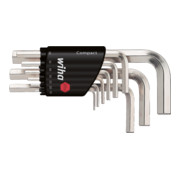 Wiha Stiftschlüssel Set im Compact Halter Sechskant 9-tlg. kurz, glanzvernickelt in Blister-1