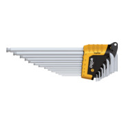 Stiftschlüssel Set im ErgoStar Halter Sechskant-Kugelkopf MagicRing® 13-tlg. mattverchromt, Zoll-Ausführung (36521)