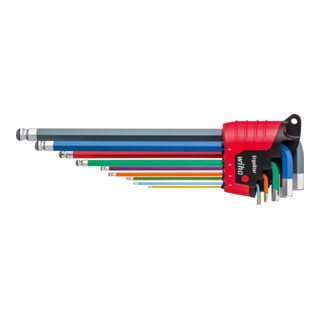 Stiftschlüssel Set im ErgoStar Halter Sechskant-Kugelkopf MagicRing® 9-tlg. farbig leuchtend (41979)