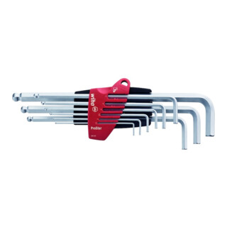 Wiha Stiftschlüssel Set mit ProStar Halter (07185) 9tlg. | Innensechskant Satz mit Kugelkopf | Innensechskantschlüssel 1,5/ 2/ 2,5/ 3/ 4/ 5/ 6/ 8/ 10