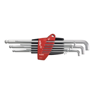 Wiha Stiftschlüssel Set mit ProStar Halter (35480) 9tlg. | Innensechskant Satz Kugelkopf|Innensechskantschlüssel klein 1,5/ 2/ 2,5/ 3/ 4/ 5/ 6/ 8/ 10