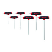 Wiha Stiftschlüssel Set mit Quergriff 6-tlg. I ComfortGrip Sechskant mit Seitenabtrieb I Satz 2,5 - 8,0 mm I Stiftschlüsselsatz mit T-Griff (45620)
