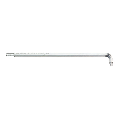 Wiha Stiftschlüssel TORX® Kugelkopf mit kurzem Schenkel, titansilber T10 x 122 mm, 12,0 mm