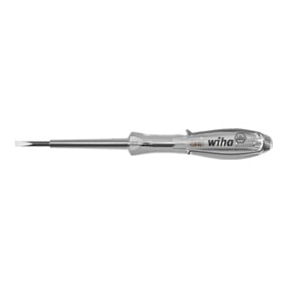 Wiha Tester di tensione SoftFinish® unipolare, 110 - 250 Volt fessura trasparente, con clip 3mm