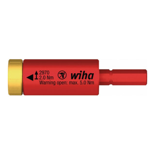 Wiha Torque easyTorque adapter elektrisch voor slimBits en slimVario® houders in blister 41342 2,0 Nm