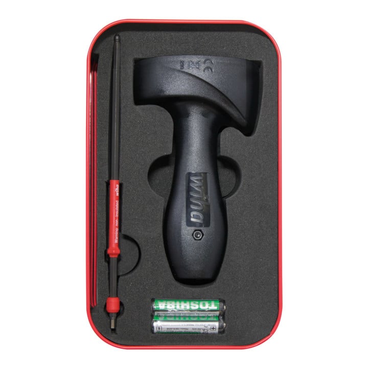Wiha Torque QuickCheck-tester met adapterbladen en batterijen in doos