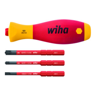 Wiha Tournevis avec porte-embouts Set SoftFinish slimVario electric 4 pcs avec slimBits