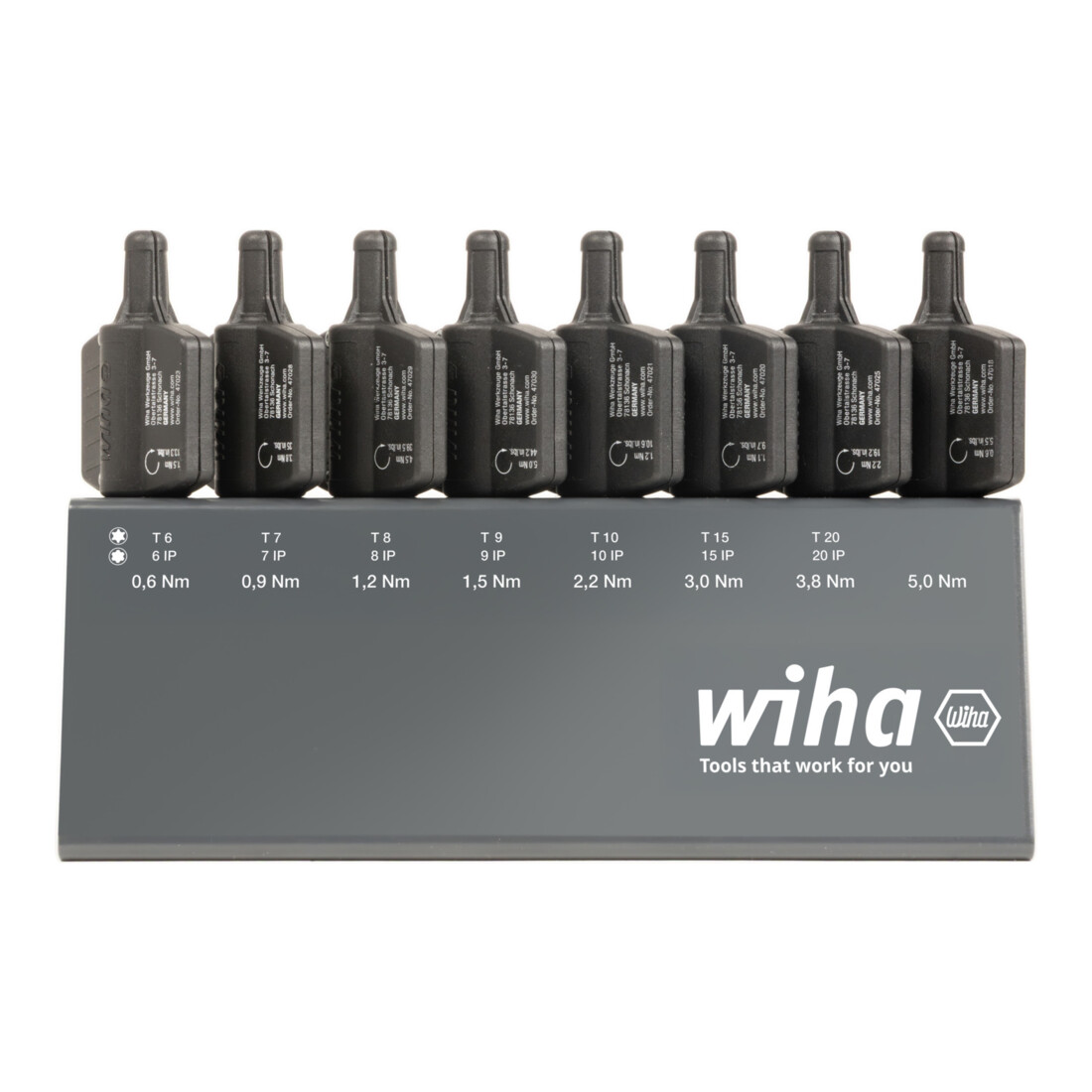 Wiha Tournevis dynamométrique avec poignée clé Set easyTorque Key TX, TXPlus® 23 pièces limiteur de couple préréglé sur support d’établi (47198)
