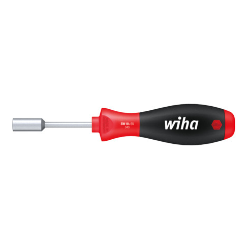 Wiha Tournevis SoftFinish® Tournevis à douille six pans avec lame ronde courte (01077) 6 mm x 65 mm