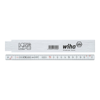 Wiha vouwlineaal Longlife® 2 m metrisch, 10 schakels wit