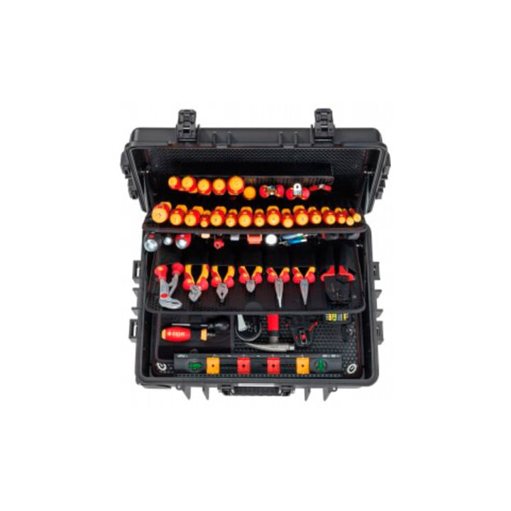 Wiha Werkzeug Set Elektriker Competence XXL II mit integriertem Fahrgestell, 115-tlg. in Koffer
