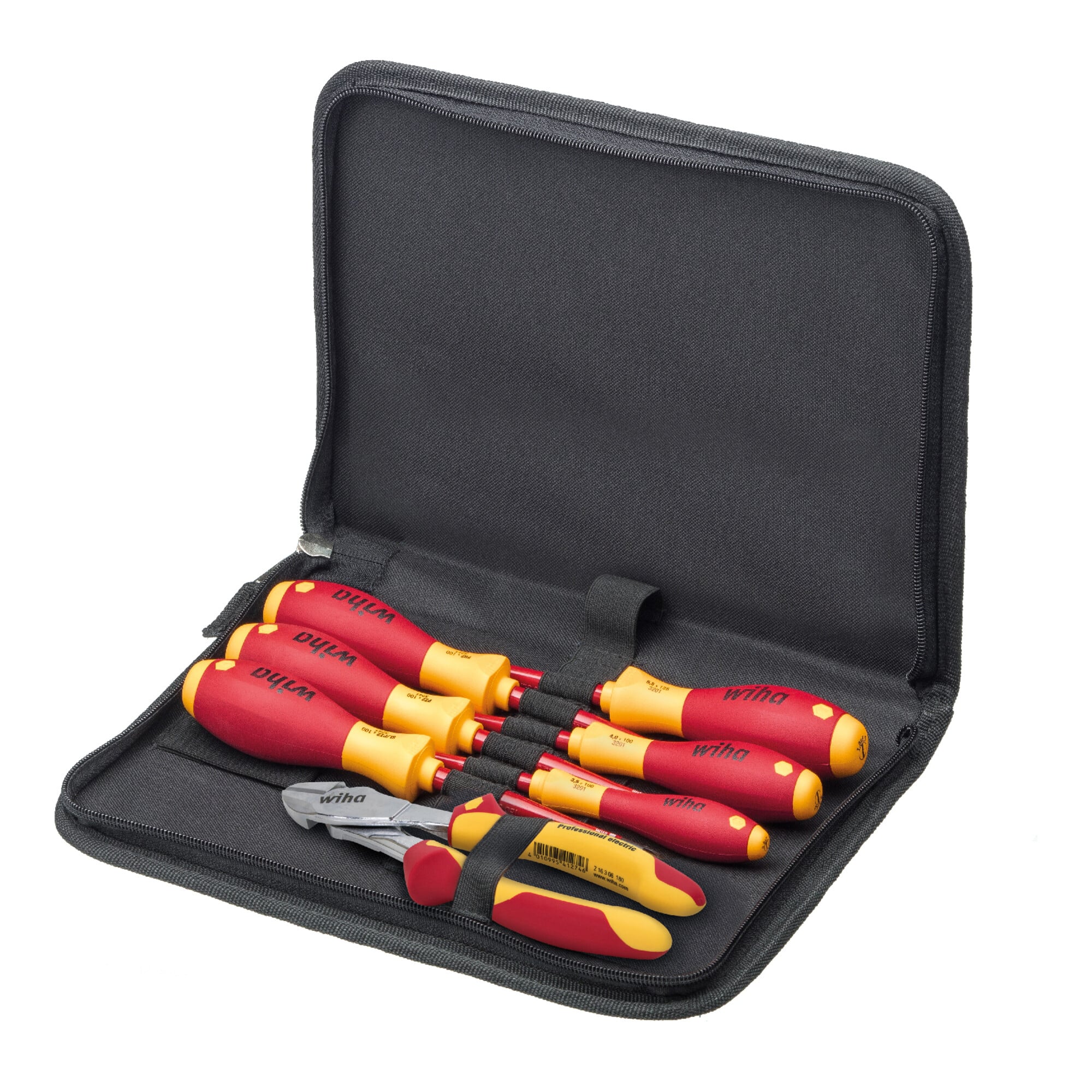 Wiha Werkzeug Set Elektriker Schraubendreher, Kraftseitenschneider 7-tlg. in Tasche