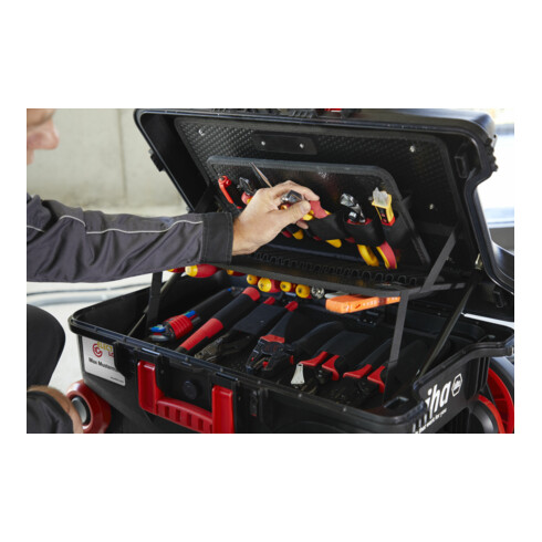 Wiha Werkzeugkoffer Set XXL III electric I 104-tlg. I Elektriker Werkzeugkoffer I Werkzeugkasten mit umfangreichem Sortiment (44128)