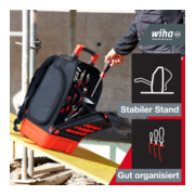 Wiha Zaino porta attrezzi da meccanico, 43pz., con attrezzatura meccanica di base, con scomparto per laptop, tasche per accessori (45529)-2