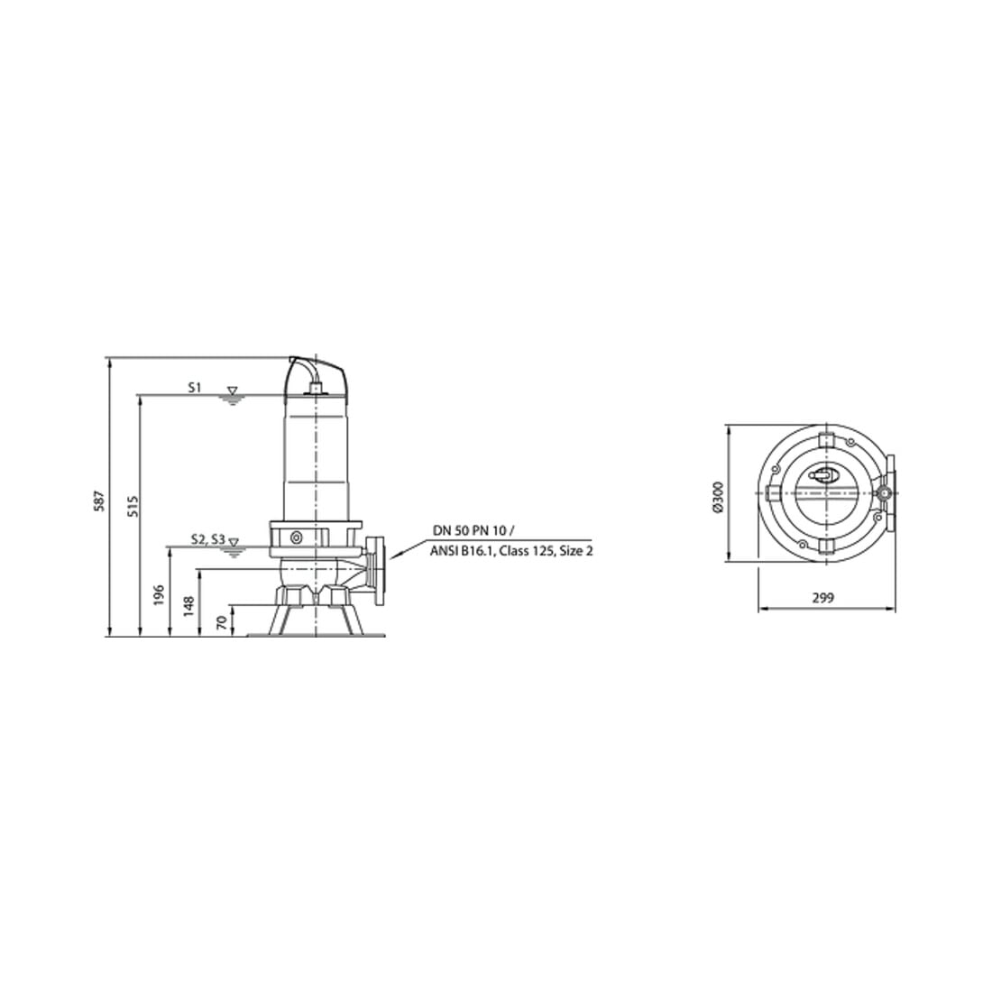 Wilo Abwassertauchmotorpumpe Rexa FIT-V05- 122A/21T011-540/A, 1,1 kW, 400 V, DN50