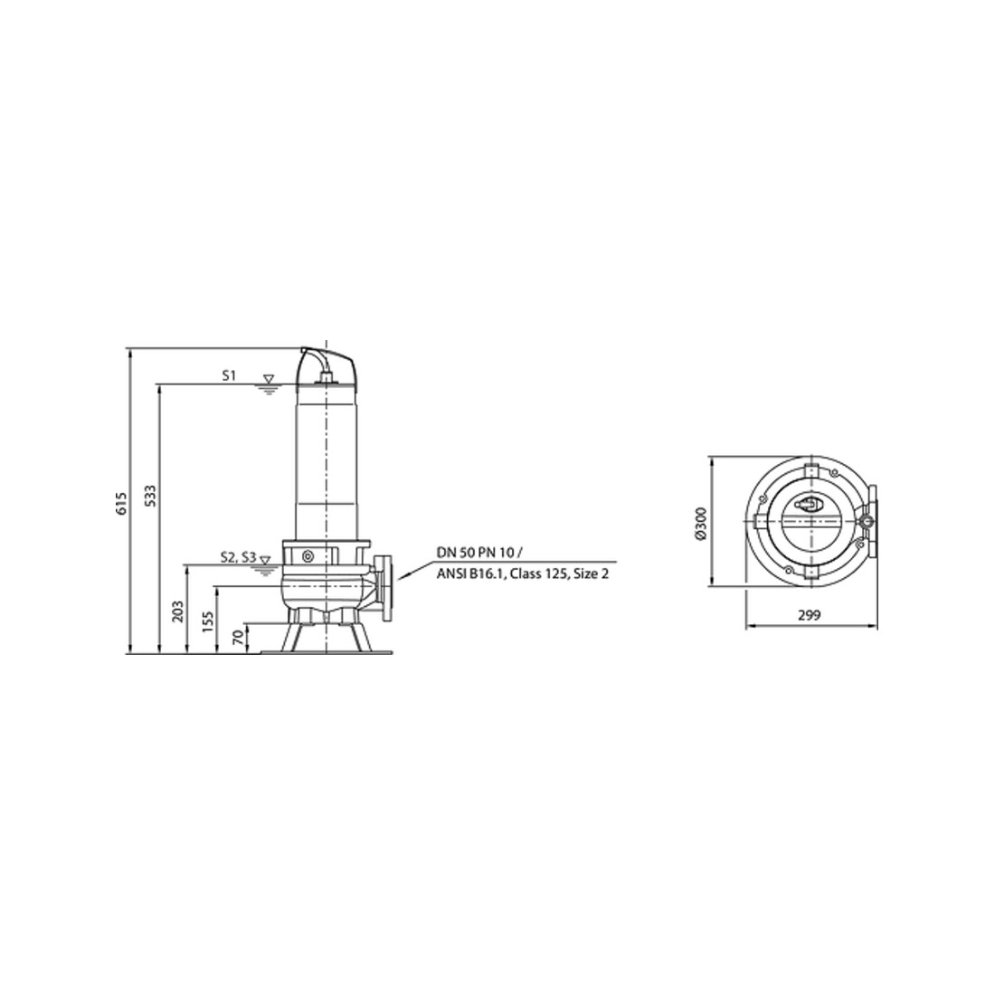 Wilo Abwassertauchmotorpumpe Rexa FIT-V05- 222A/21T025-540/O, 2,5 kW, 400 V, DN50