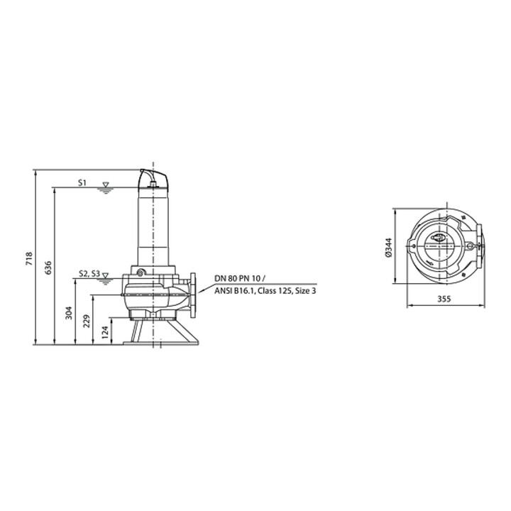 Wilo Abwassertauchmotorpumpe Rexa FIT-V08- 422A/41T011-540/A, 1,1 kW, 400 V