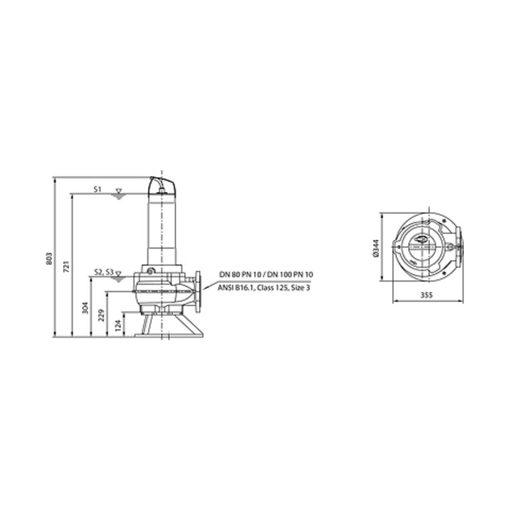 Wilo Abwassertauchmotorpumpe Rexa FIT-V08- 428A/41T025-540/O, 2,5 kW, 400 V