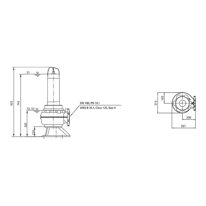 Wilo Abwassertauchmotorpumpe Rexa FIT-V10- 424A/41T025-540/O, 2,5 kW, 400 V, DN 100