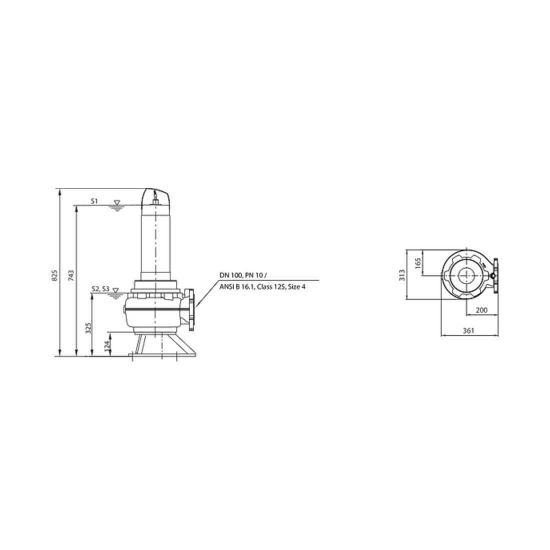 Wilo Abwassertauchmotorpumpe Rexa FIT-V10- 425A/41T025-540/O, 2,5 kW, 400 V, DN 100
